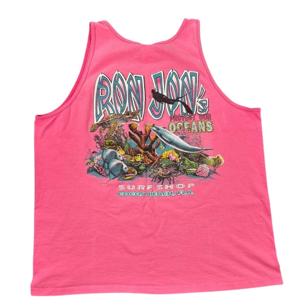 Vintage 90's Single Stitch Ron Jon Surf Shop Conservation Save The Oceans Tank